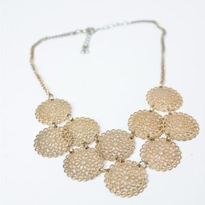 Gold Filigree Medallion Necklace